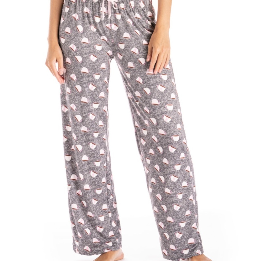 Hello Mello Women's Cozy Pink and Gray Lounge Pants
